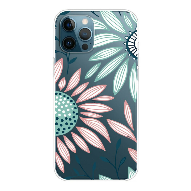 iPhone 13 Pro Genomskinlig Flower Case