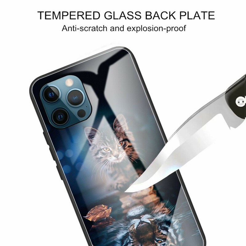Fodral iPhone 13 Pro Tempererat glas Min tiger