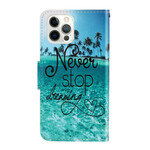 Fodral för iPhone 13 Pro Never Stop Dreaming Navy med nyckelband