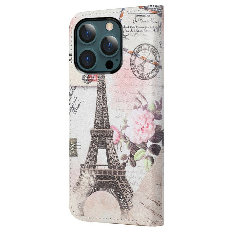 Fodral iPhone 13 Pro Max Eiffeltornet Retro