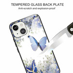 iPhone 13-väska med härdat glas Fjäril Design