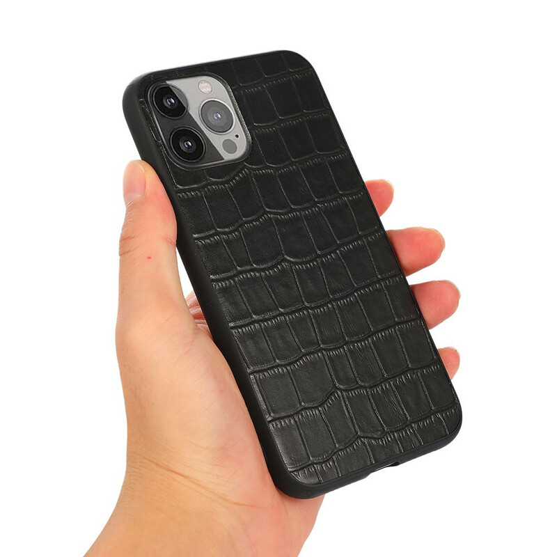 iPhone 13 Pro Max äkta läderfodral Crocodile Texture
