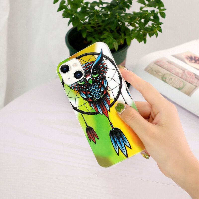 iPhone 13 Dreamcatcher Owl Fluorescent Case