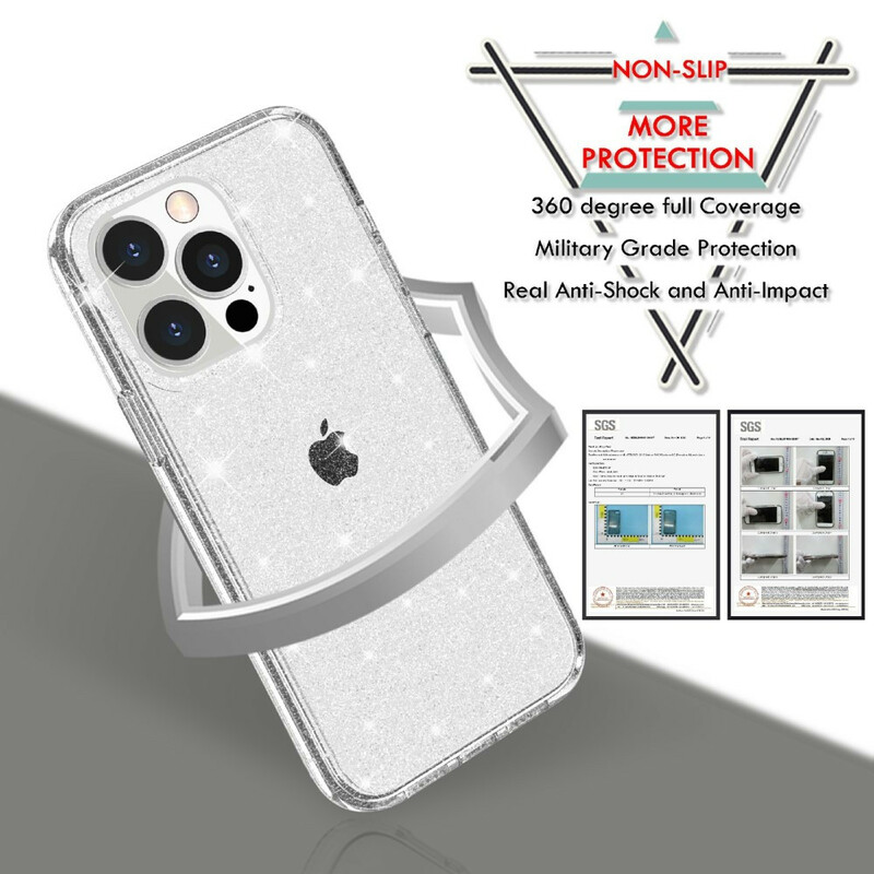 iPhone 12 Pro Max klart glitterfodral