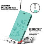 Fodral för iPhone 13 Fjärilar och blommor med nyckelband