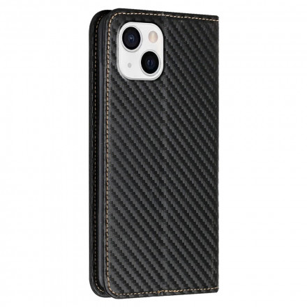 Flip Cover iPhone 13 Carbon Fiber med rem