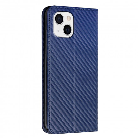 Flip Cover iPhone 13 Carbon Fiber med rem