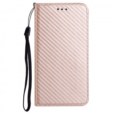 Flip Cover iPhone 13 Carbon Fiber med rem