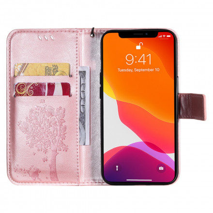 Fodral för iPhone 13 Träd och katt med nyckelband