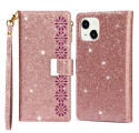 Fodral iPhone 13 Glitter plånbok Zip
