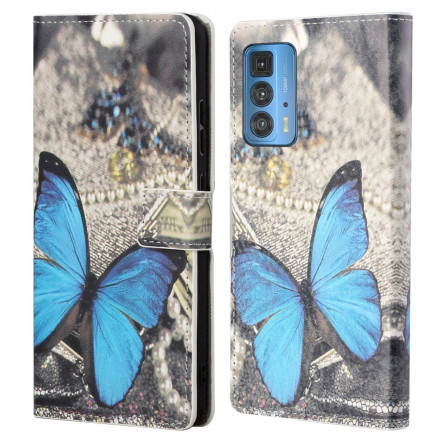 Fodral Motorola Edge 20 Pro Butterfly Blue