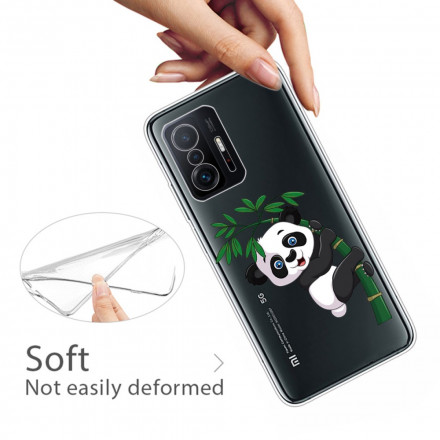 Xiaomi 11T genomskinligt pandaöverdrag på bambu