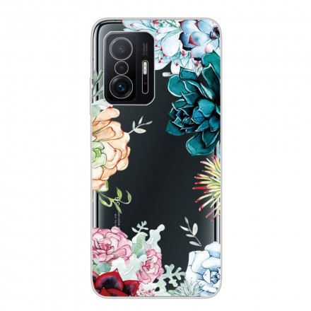 Xiaomi 11T Clear Watercolour Flower Case