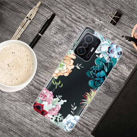 Xiaomi 11T Clear Watercolour Flower Case