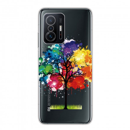 Xiaomi 11T genomskinligt fodral med akvarellfärg för träd