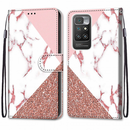 Xiaomi Redmi 10 Triangle Marble Glitter Case