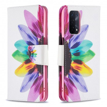 Fodral Oppo A54 5G / A74 5G vattenfärg blomma