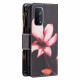 Fodral Oppo A54 5G / A74 5G med blixtlås i fickan blomma