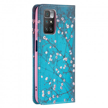 Flip Cover Xiaomi Redmi 10 Blommiga grenar