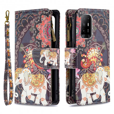 Oppo A94 5G Elephant Zip Pocket Skalmed dragkedja