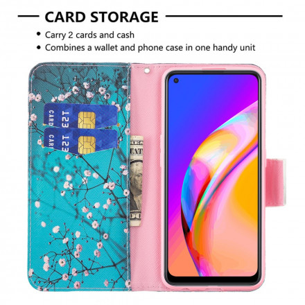 Flip Cover Oppo A94 5G Blommiga grenar