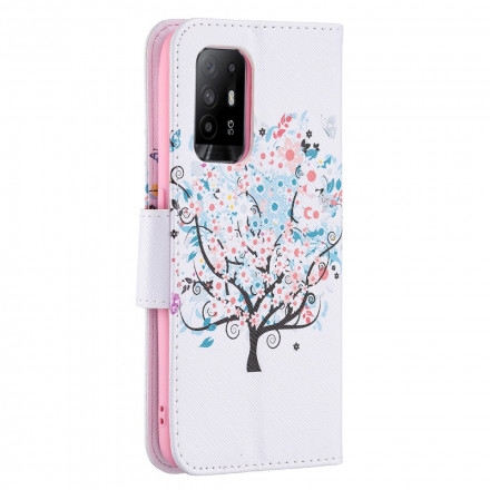 Oppo A94 5G blommigt trädfodral