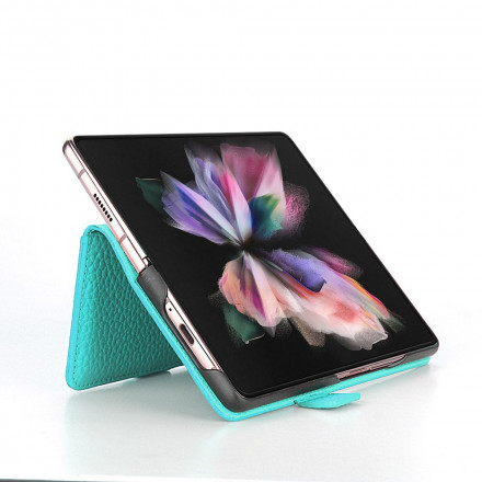 Samsung Galaxy Z Fold 3 5G läderfodral äkta Lychee