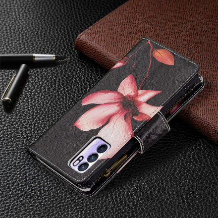 Oppo Reno 6 5G dragkedja fickan blomma