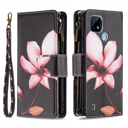 Täck Realme C21 Zipped Pocket Flower