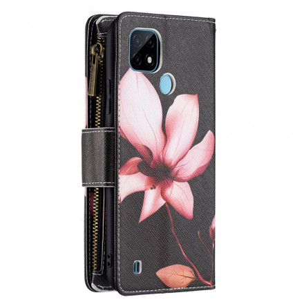 Täck Realme C21 Zipped Pocket Flower