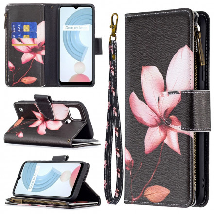 Täck Realme C21 Zipped Pocket Flower