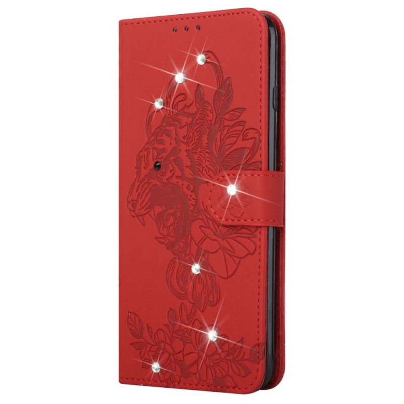 Google Pixel 6 Pro Cover Tiger Baroque och Strass