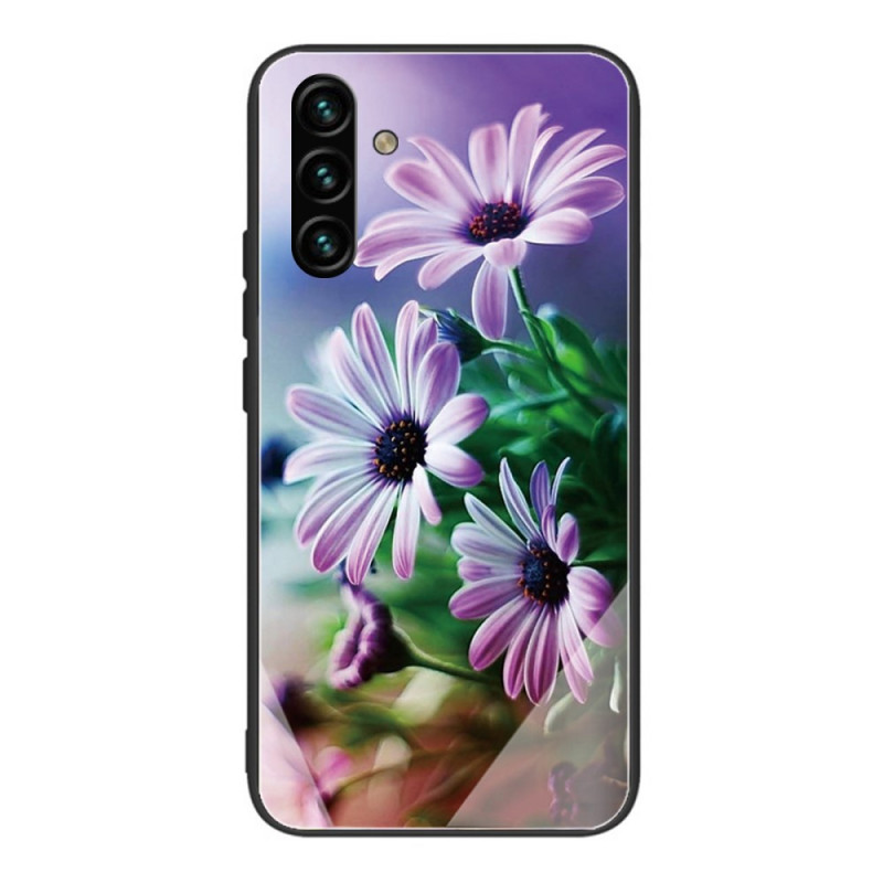 Samsung Galaxy A13 5G / A04s Fodral i härdat glas Blommor
