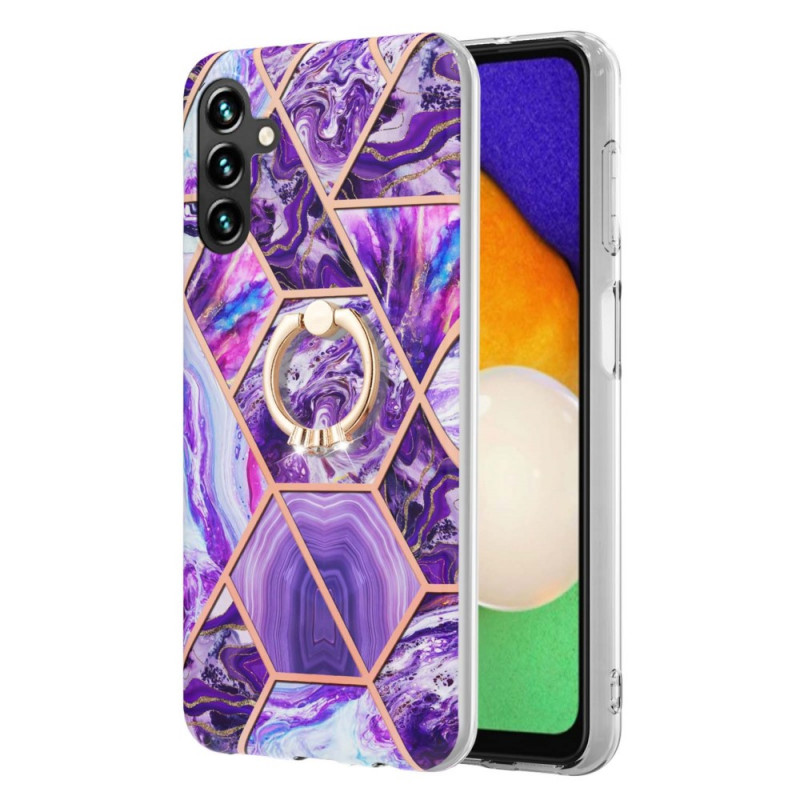 Samsung Galaxy A13 5G / A04s Geometriskt marmorfodral med stödring