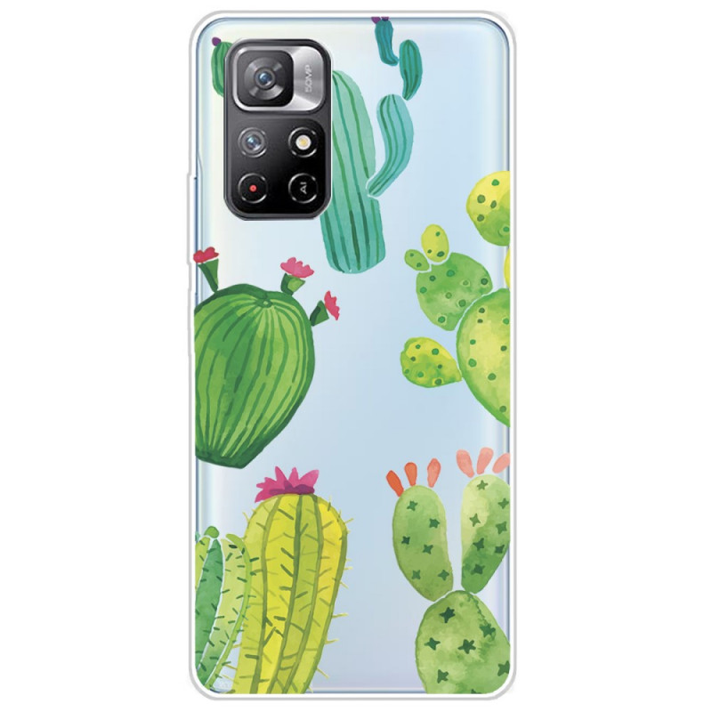 Poco M4 Pro 5G väska i akvarellfärg med kaktusfärg