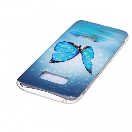 Samsung Galaxy S8 Butterfly SkalBlå Fluorescent
