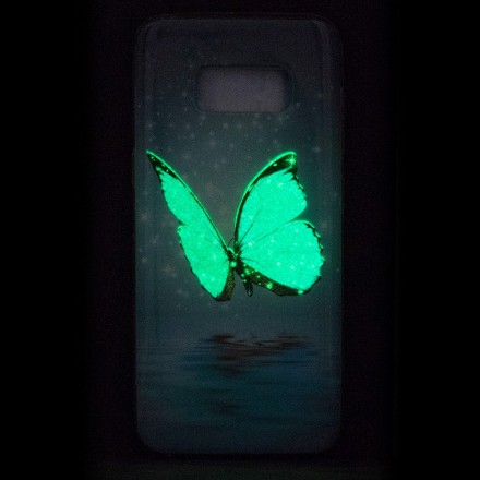 Samsung Galaxy S8 Butterfly SkalBlå Fluorescent