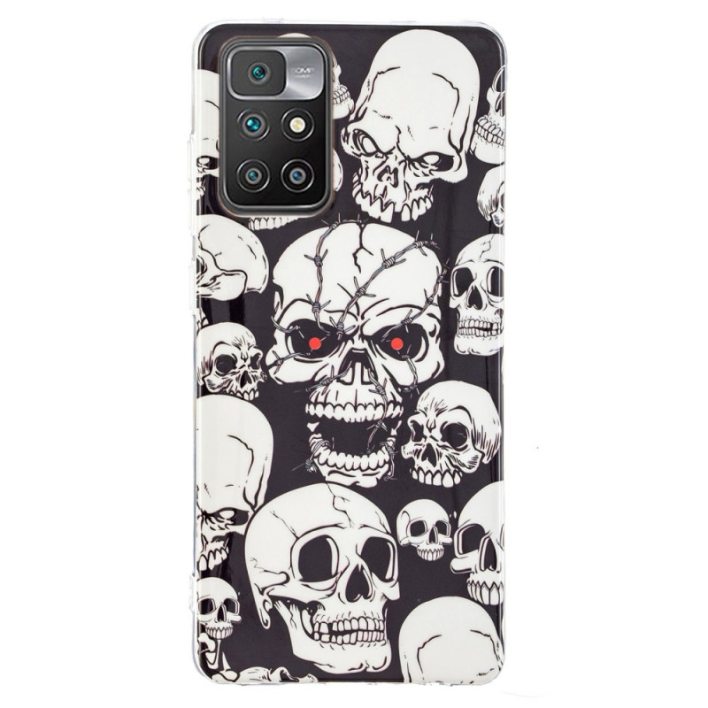 Xiaomi Redmi 10 Försiktighet Fluorescent Skulls Case