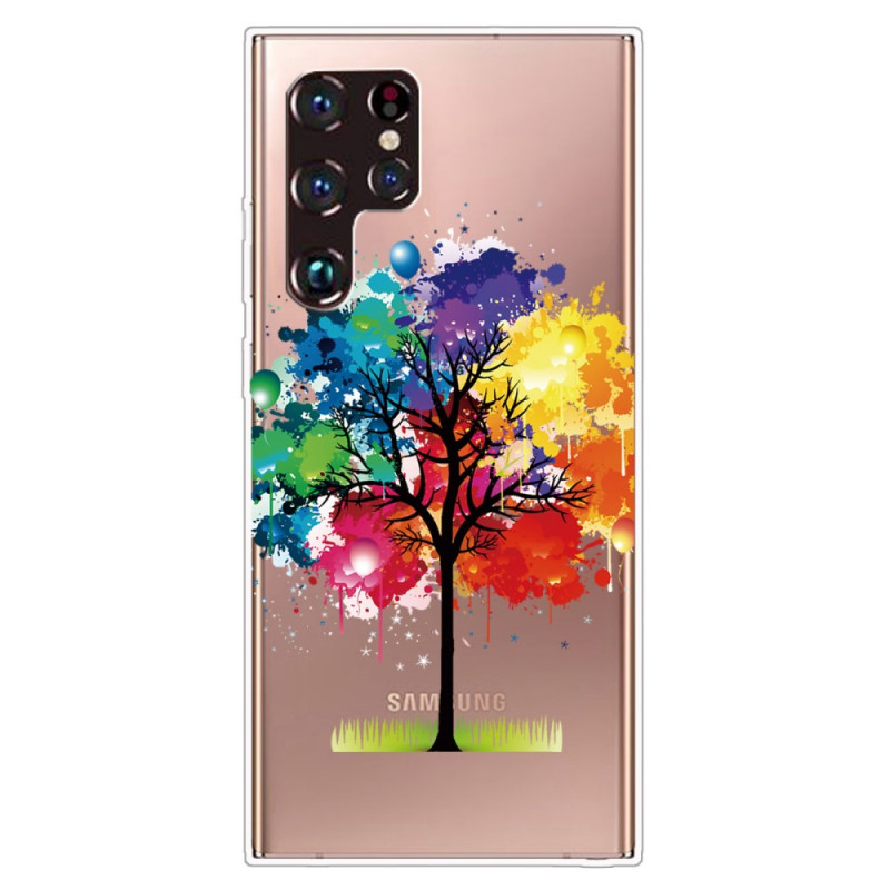 Samsung Galaxy S22 Ultra 5G Clear Watercolour Tree Case