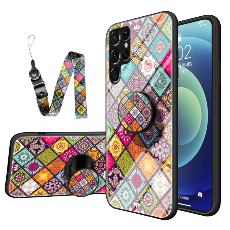 Samsung Galaxy S22 Ultra 5G magnetiskt fodral Patchwork