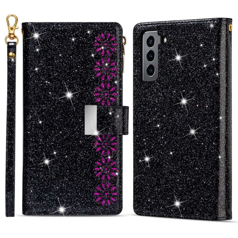 Samsung Galaxy S22 Plus 5G Glitter Wallet Zip Case