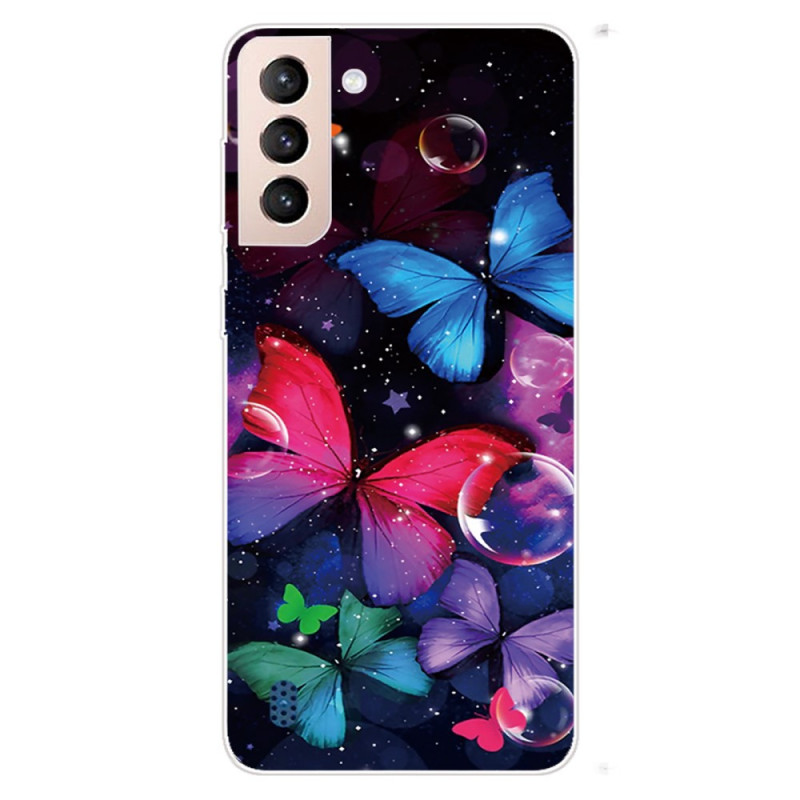 Samsung Galaxy S22 5G Flexibelt fodral för fjärilar