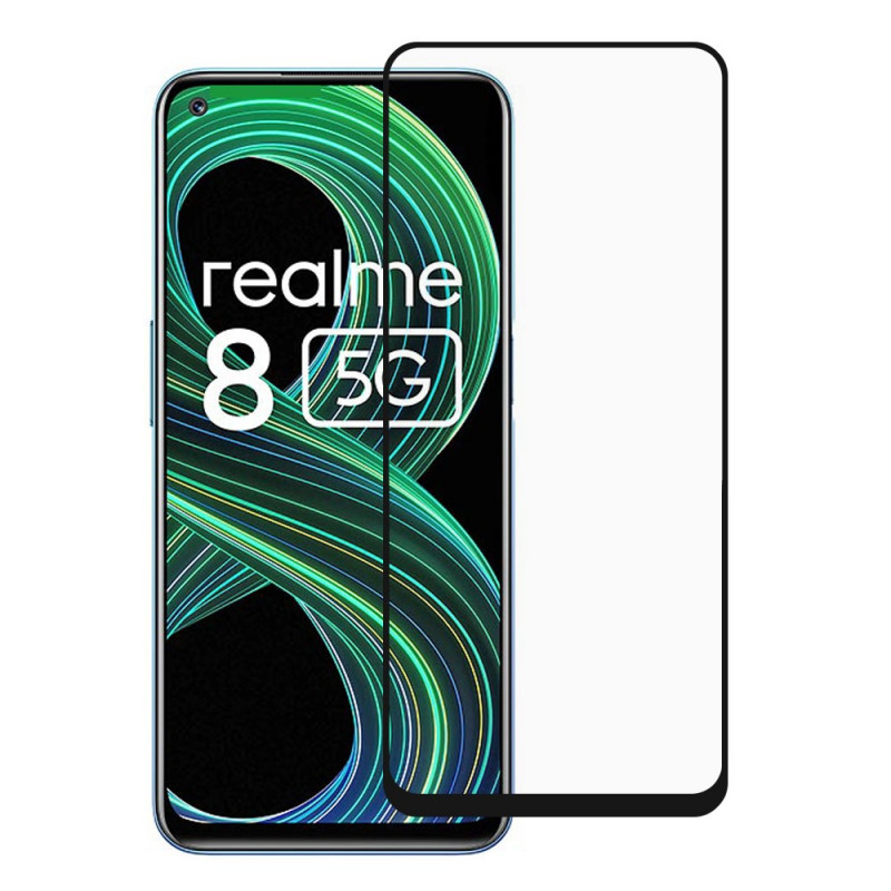 Realme 8 5G Black Contour härdat glas Skärmskydd