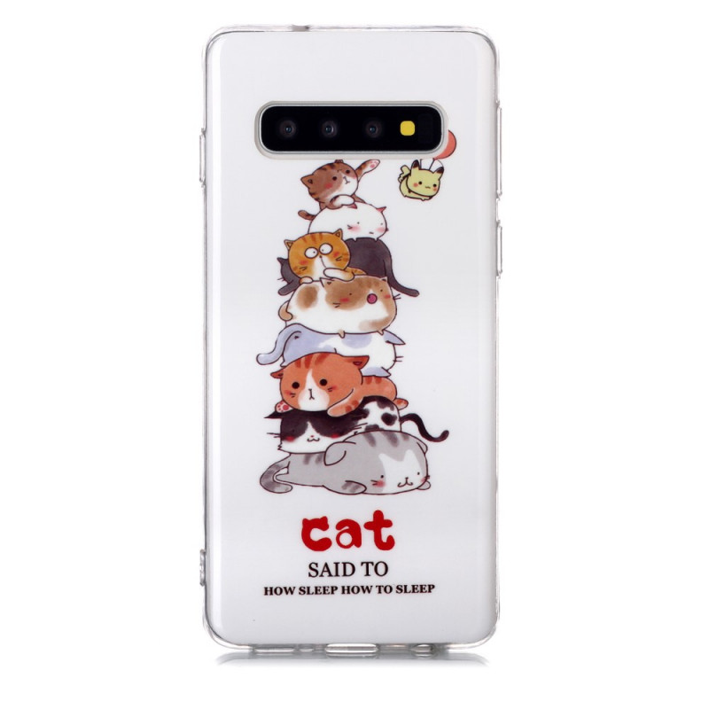 Samsung Galaxy S10 Cats fluorescerande fodral