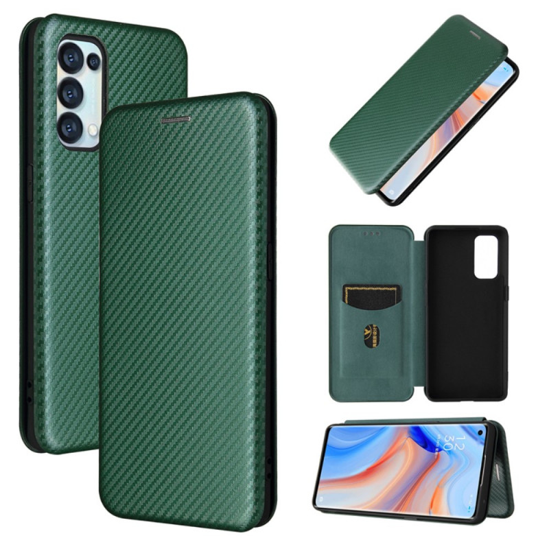Flip Cover Oppo Find X3 Lite Silikon Carbon Coloured