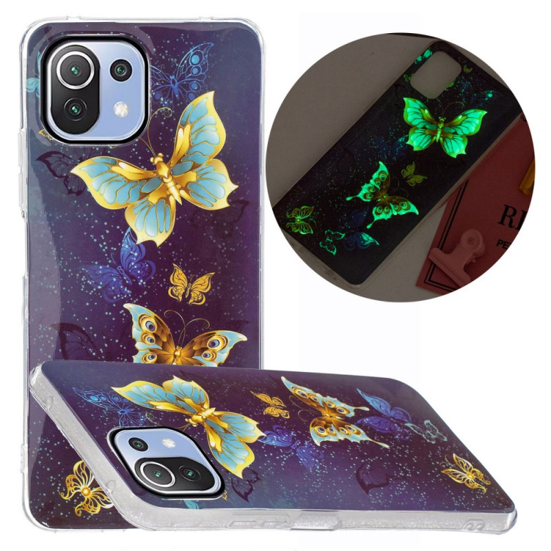 Xiaomi 11 Lite 5G NE/Mi 11 Lite 4G/5G Guld Butterfly Cover