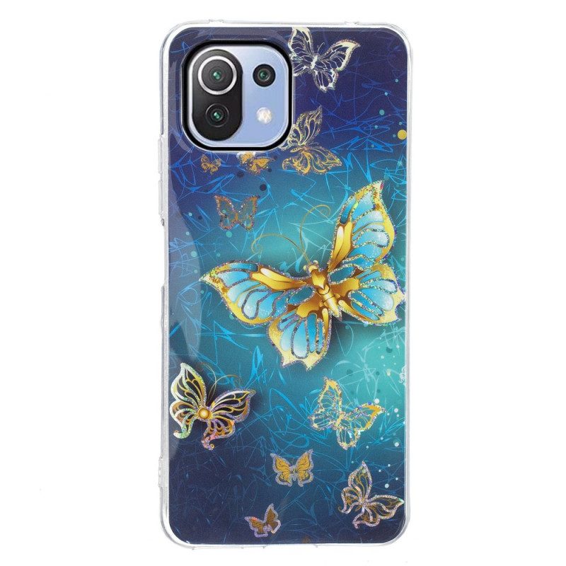 Xiaomi 11 Lite 5G NE/Mi 11 Lite 4G/5G Guld Butterfly Case