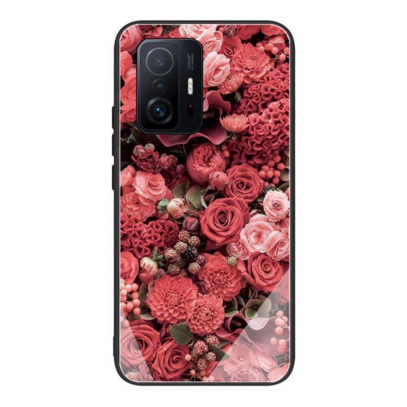 Xiaomi 11T / 11T Pro Hårt skydd glas Rosa blommor