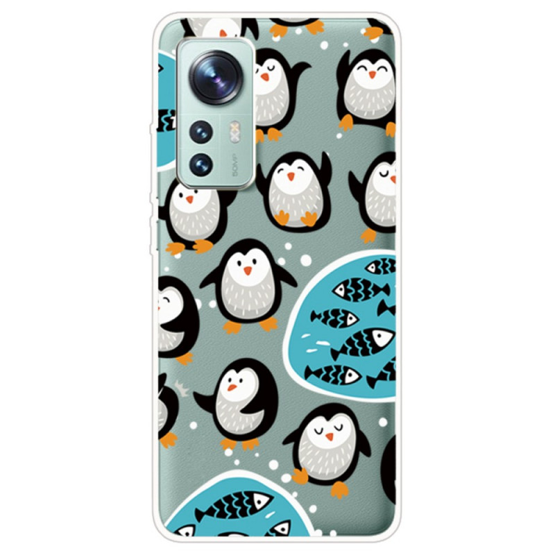 Xiaomi 12 / 12X / 12S Penguins and Fish Fodral