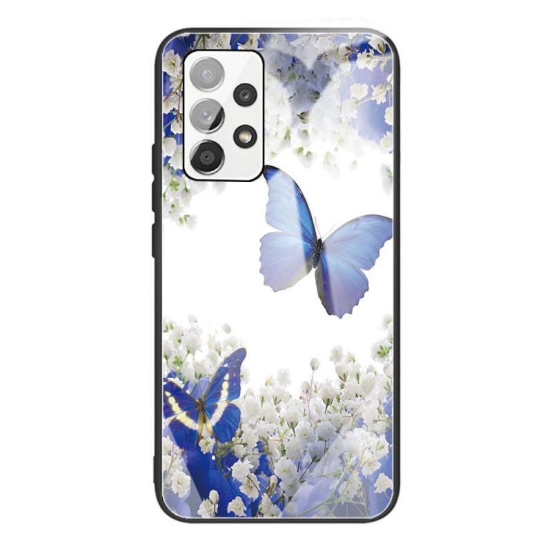 Samsung Galaxy A53 5G Hårdgjord glasväska med fjärilar Design